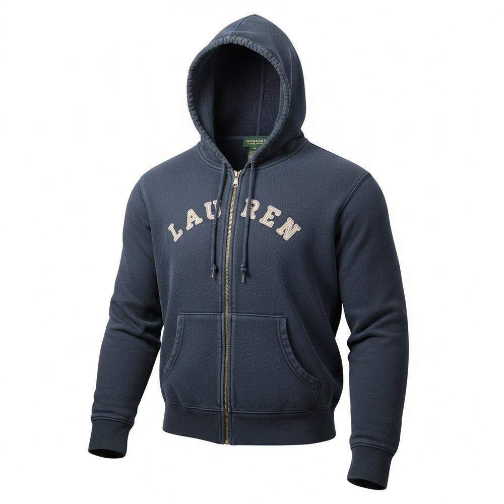 Vintage Ralph Lauren Lauren Jeans Co Blue Full Zip Hoodie Sweatshirt XL